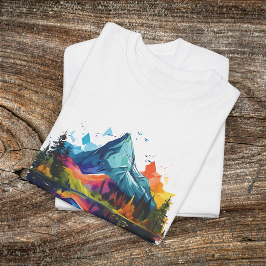 Retro Mountain Abstract TShirt - Nature Lover Gift