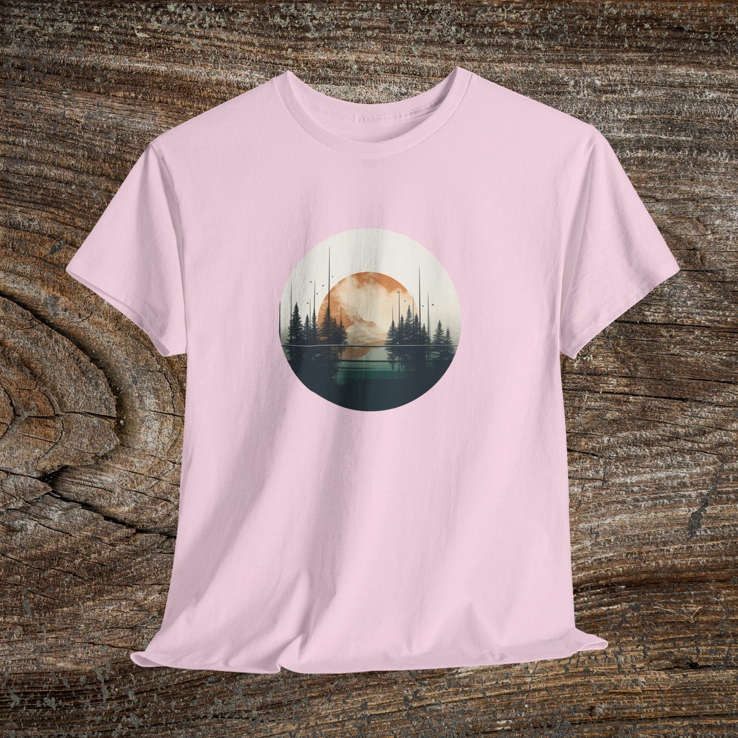 Retro Boho Mountain T-Shirt — Abstract Mountain Landscape, Nature Lover Gift