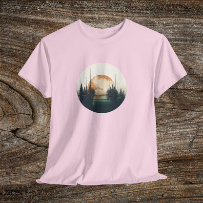 Retro Boho Mountain T-Shirt — Abstract Mountain Landscape, Nature Lover Gift