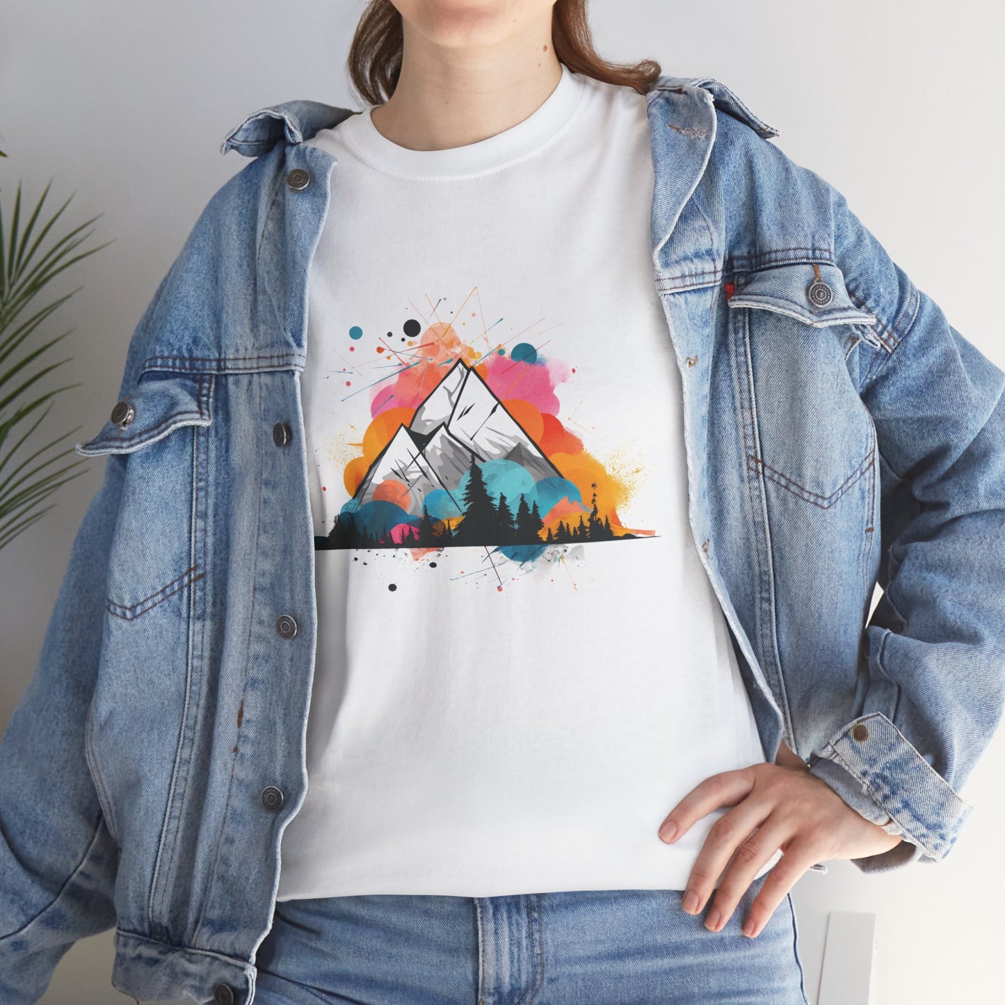Vibrant Retro Mountain Abstract TShirt - Trendy Cute Mountain Landscape Shirt