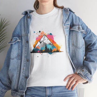 Vibrant Retro Mountain Abstract TShirt - Trendy Cute Mountain Landscape Shirt