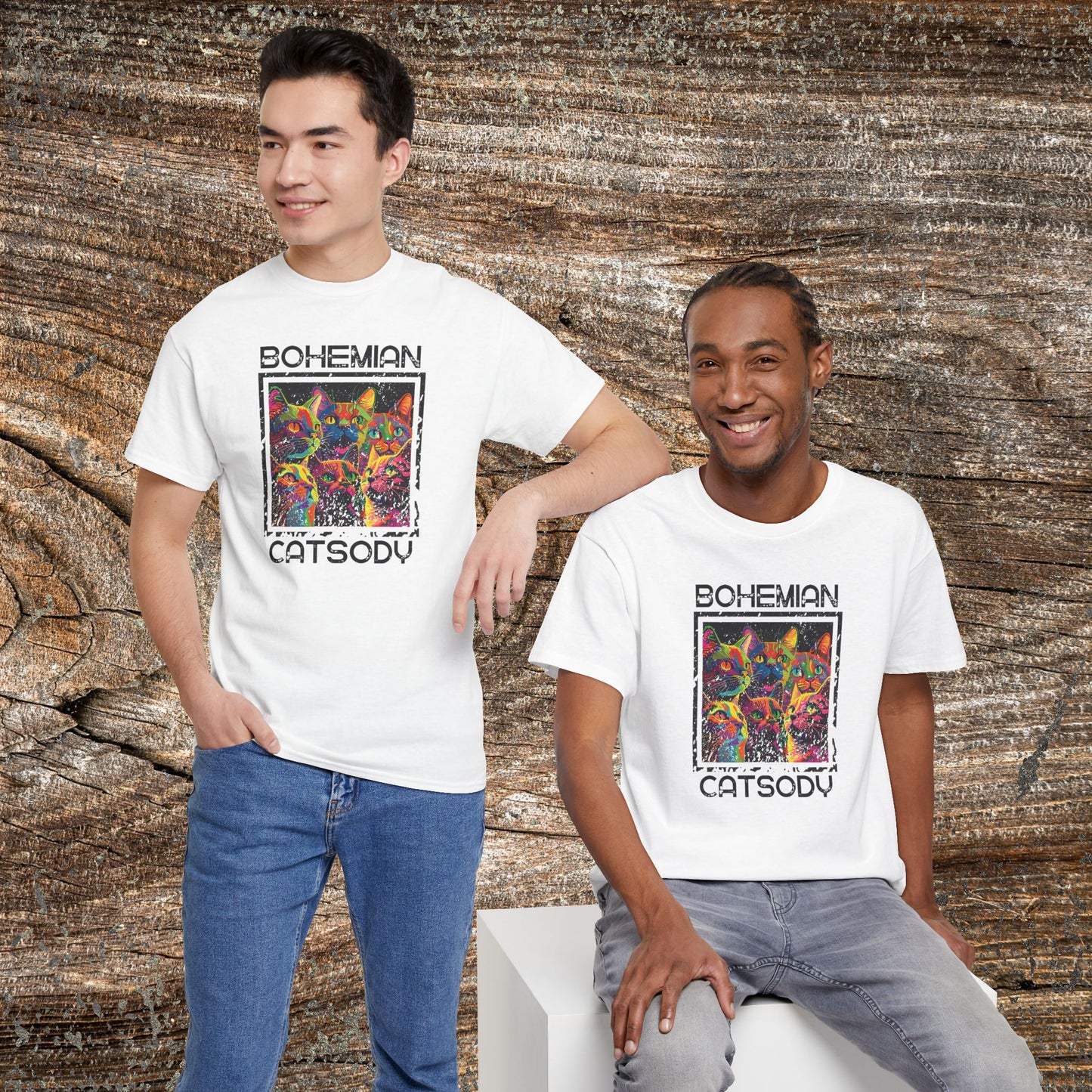 Retro Bohemian Catsody T-Shirt — Funny Vintage Cat Graphic Tee