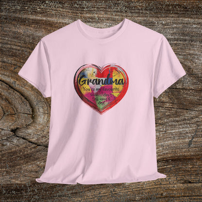 Retro Grandma Heart - "Grandma You're My Favourite Shhh Don't Tell Mom & Dad"