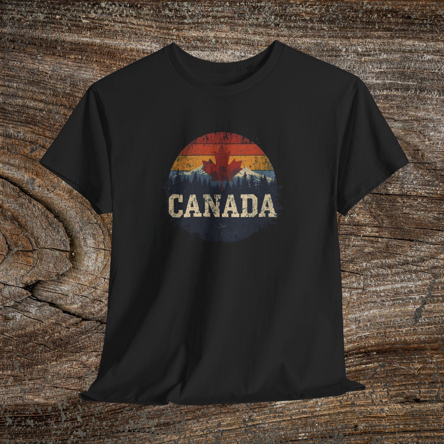 Rustic Canadian Maple Leaf T-Shirt — Distressed Canada Tee