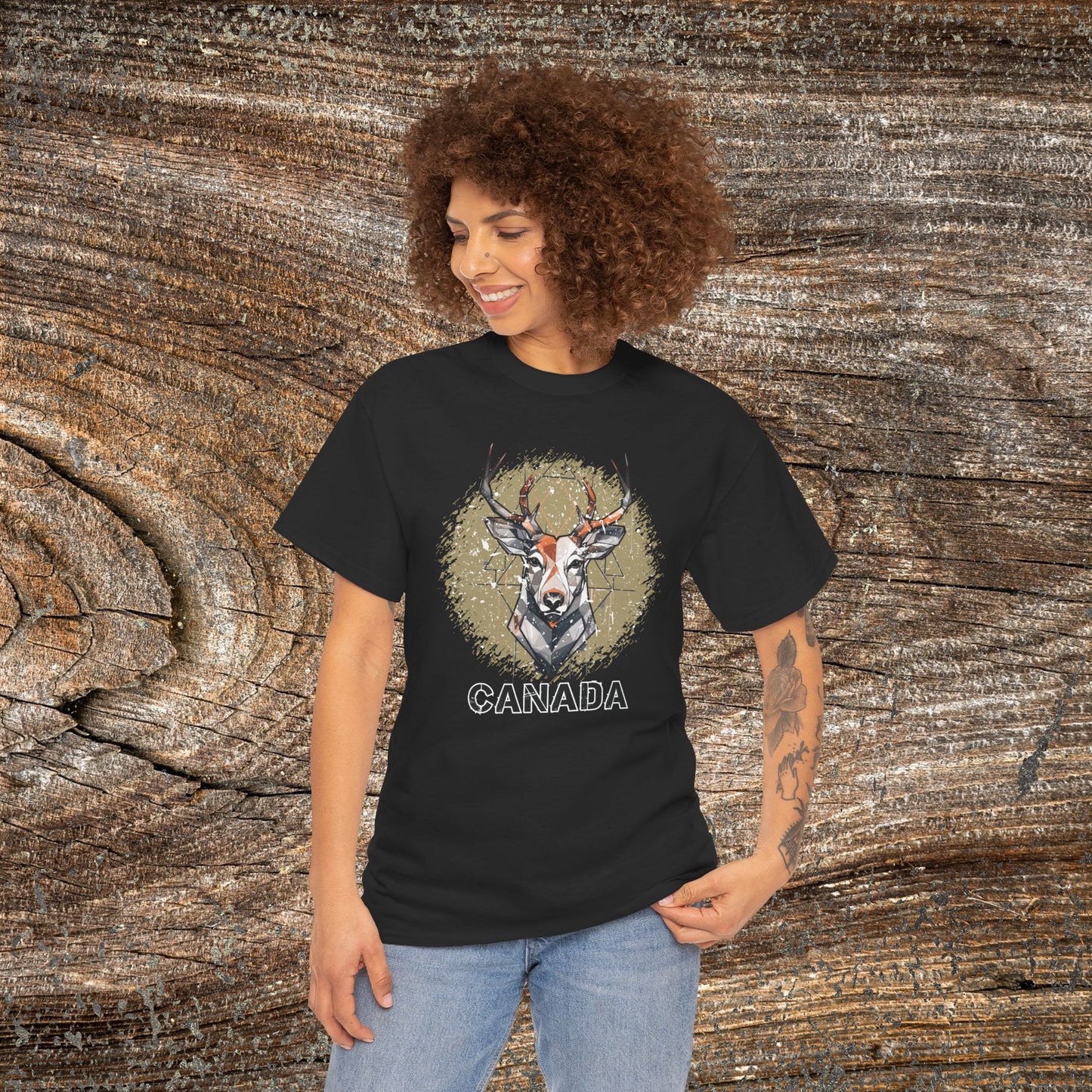 Rustic Grunge Canada Deer T-Shirt