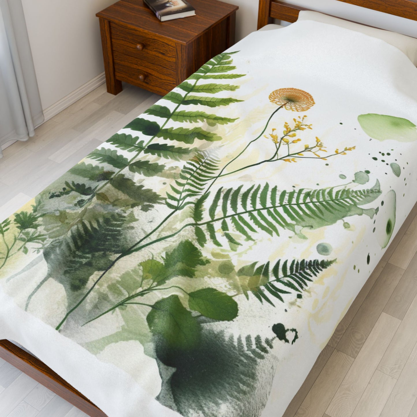 Watercolour Botanical Blanket — Soft Floral Abstract Throw