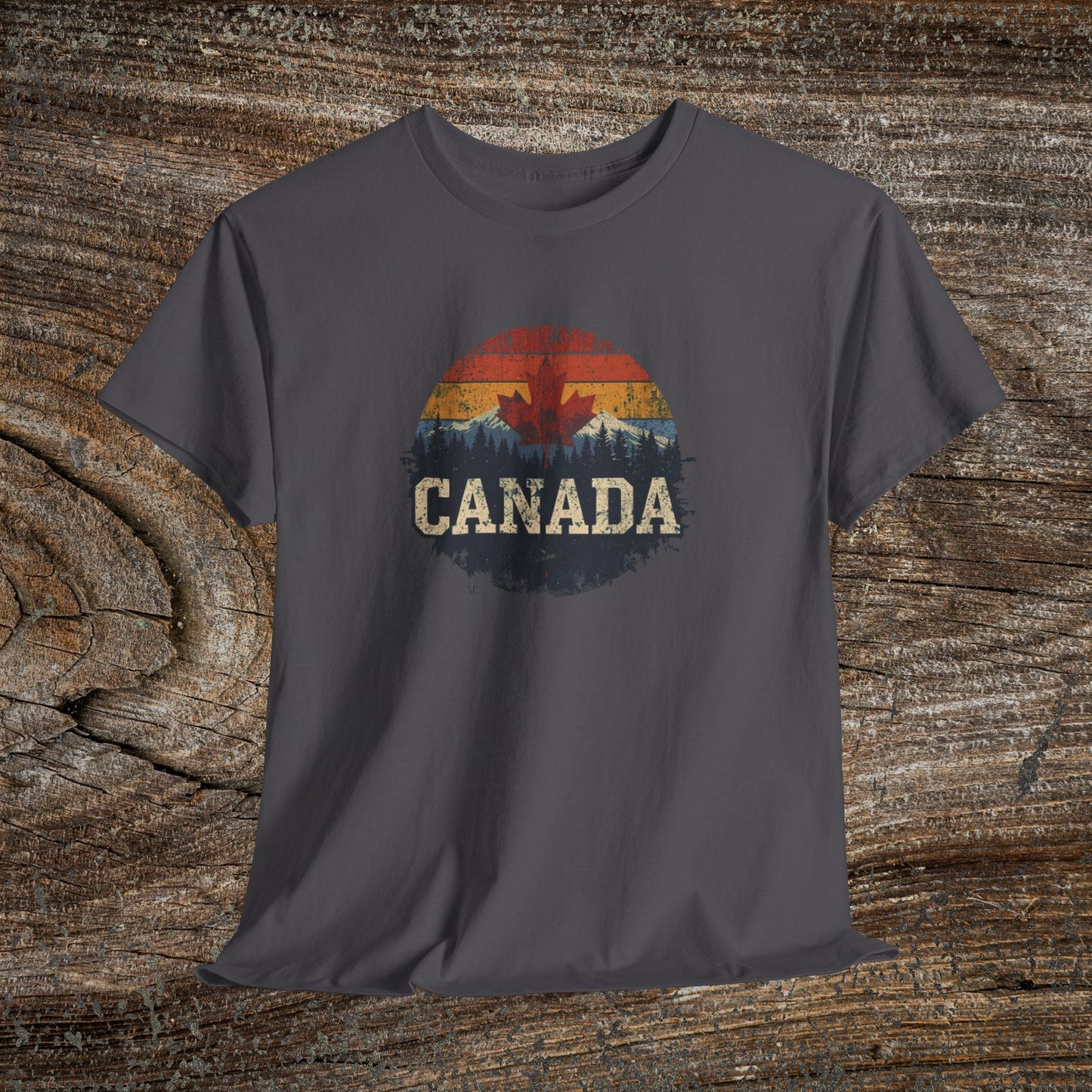 Rustic Canadian Maple Leaf T-Shirt — Distressed Canada Tee