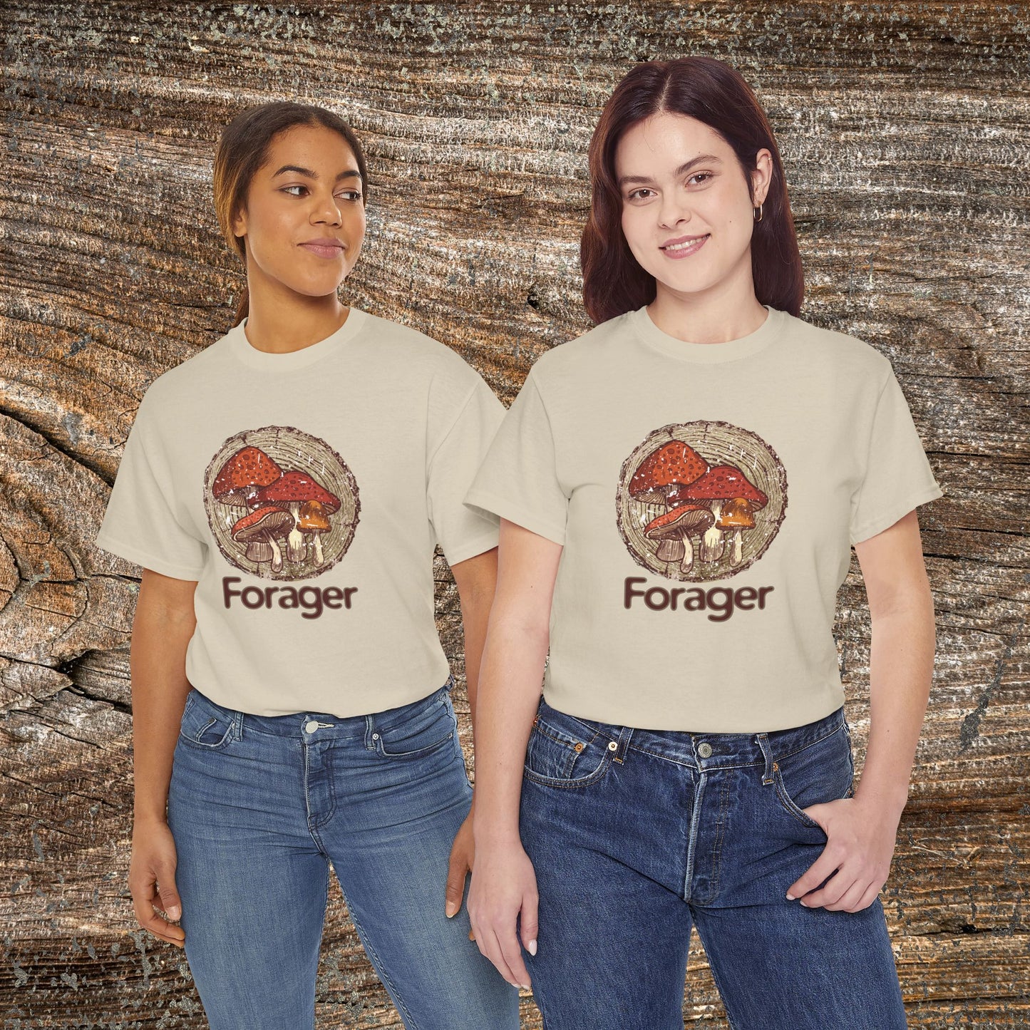 Foraging Mushroom Tee — Retro Grunge Forager Gift
