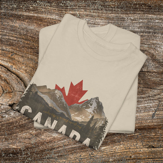 Rustic Canadian Landscape T-Shirt — Distressed Canada Tee