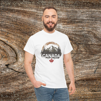 Rustic Canadian Landscape T-Shirt — Distressed Canada Tee
