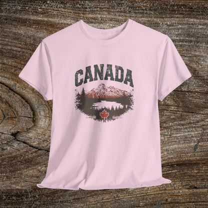 Rustic Canadian Landscape T-Shirt — Distressed Canada Tee