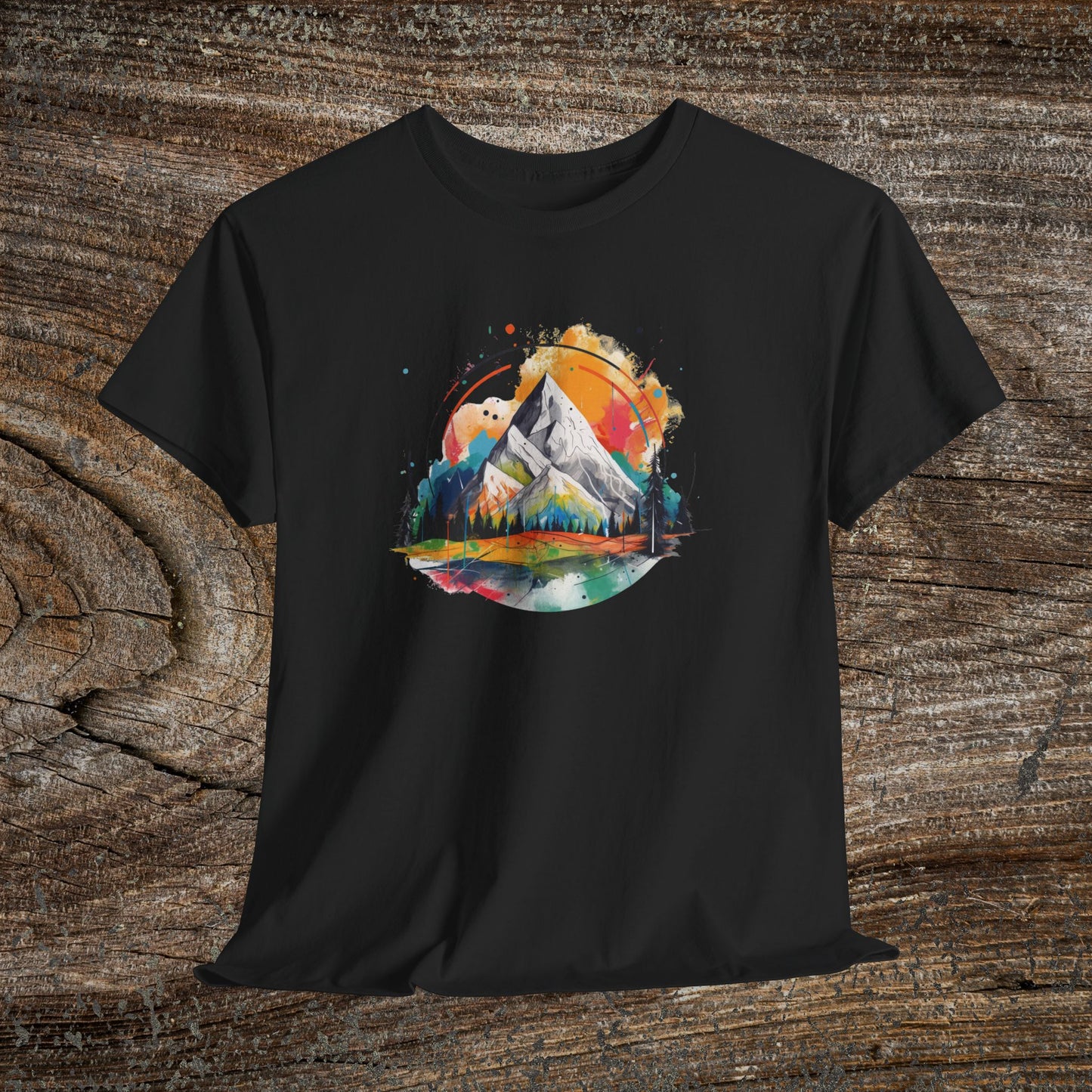 Retro Mountain T-Shirt — Vibrant Vintage Landscape Tee