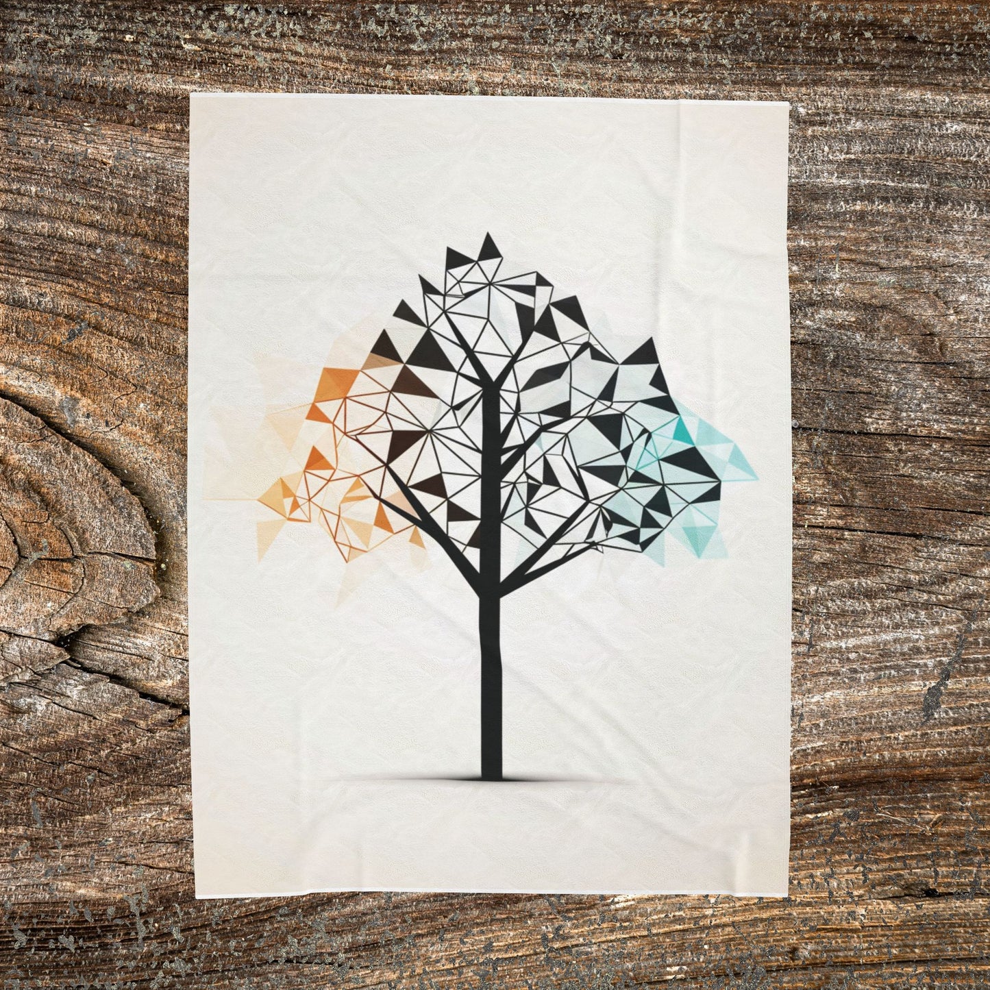 Abstract Tree Blanket — Neutral Minimalist Throw