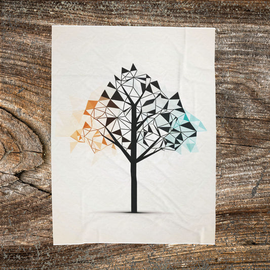 Abstract Tree Blanket — Neutral Minimalist Throw