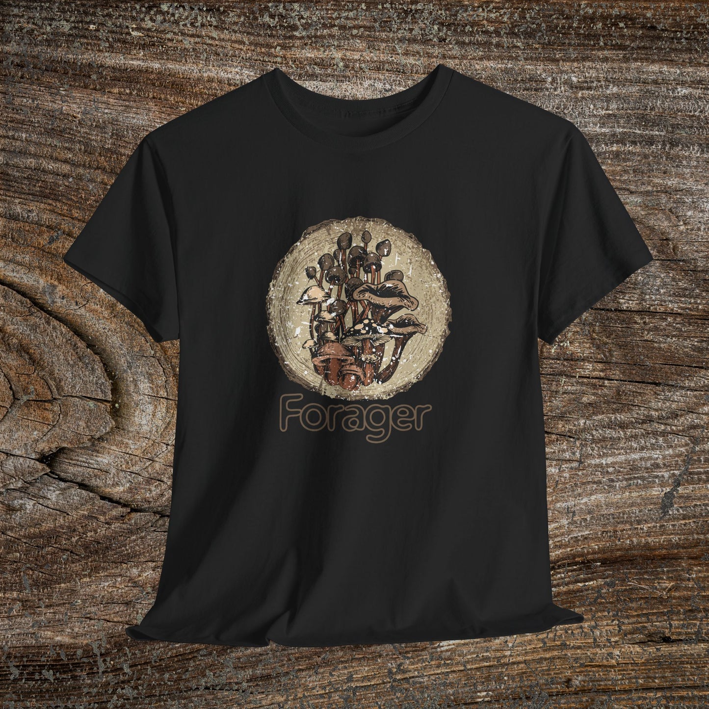 Foraging Mushroom Tee — Retro Grunge Forager Gift