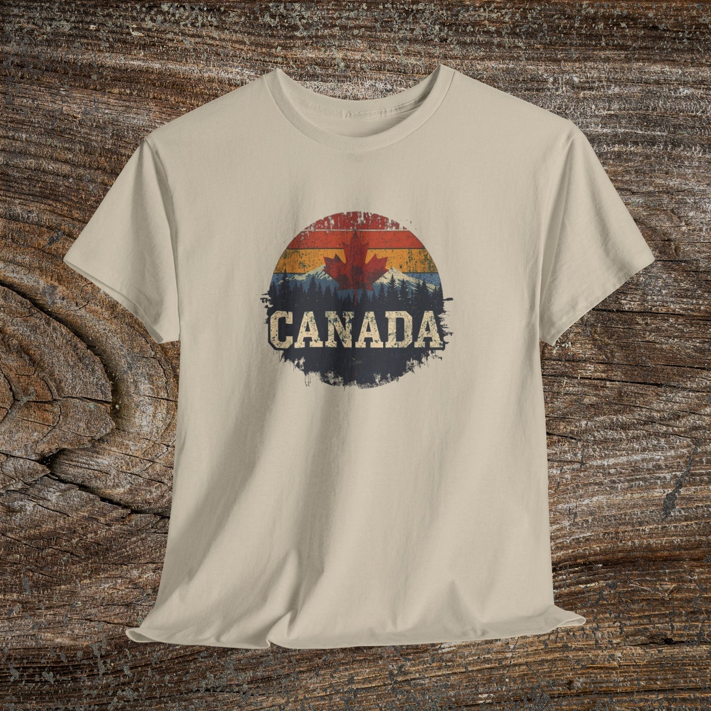 Rustic Canadian Maple Leaf T-Shirt — Distressed Canada Tee