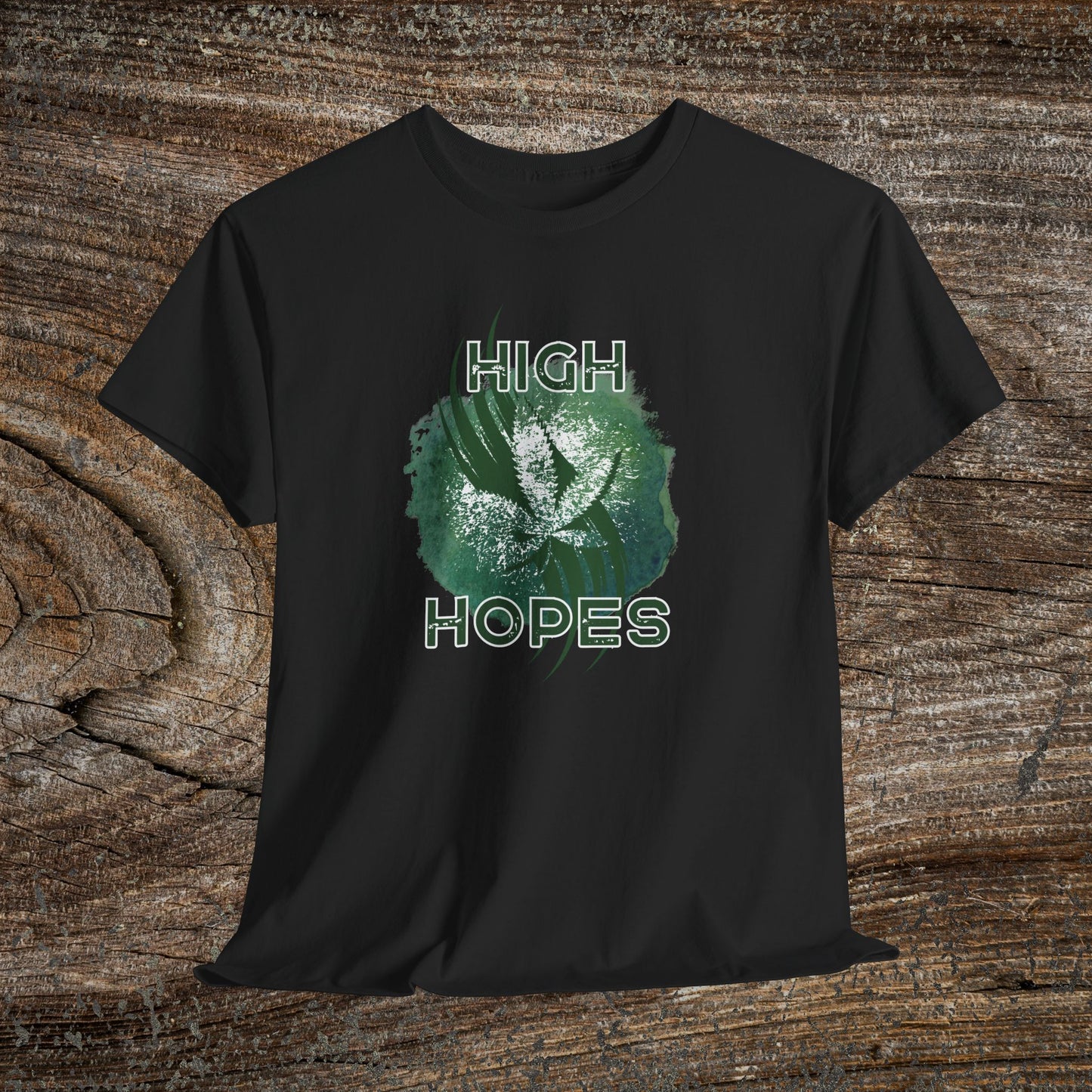 Grunge Weed 420 TShirt - "High Hopes" - Retro Marijuana Stoner Gift