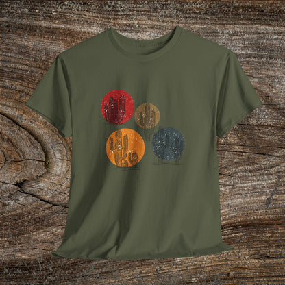 Retro Boho Cactus T-Shirt — Abstract Desert Tee