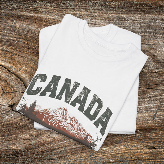 Rustic Canadian Landscape T-Shirt — Distressed Canada Tee