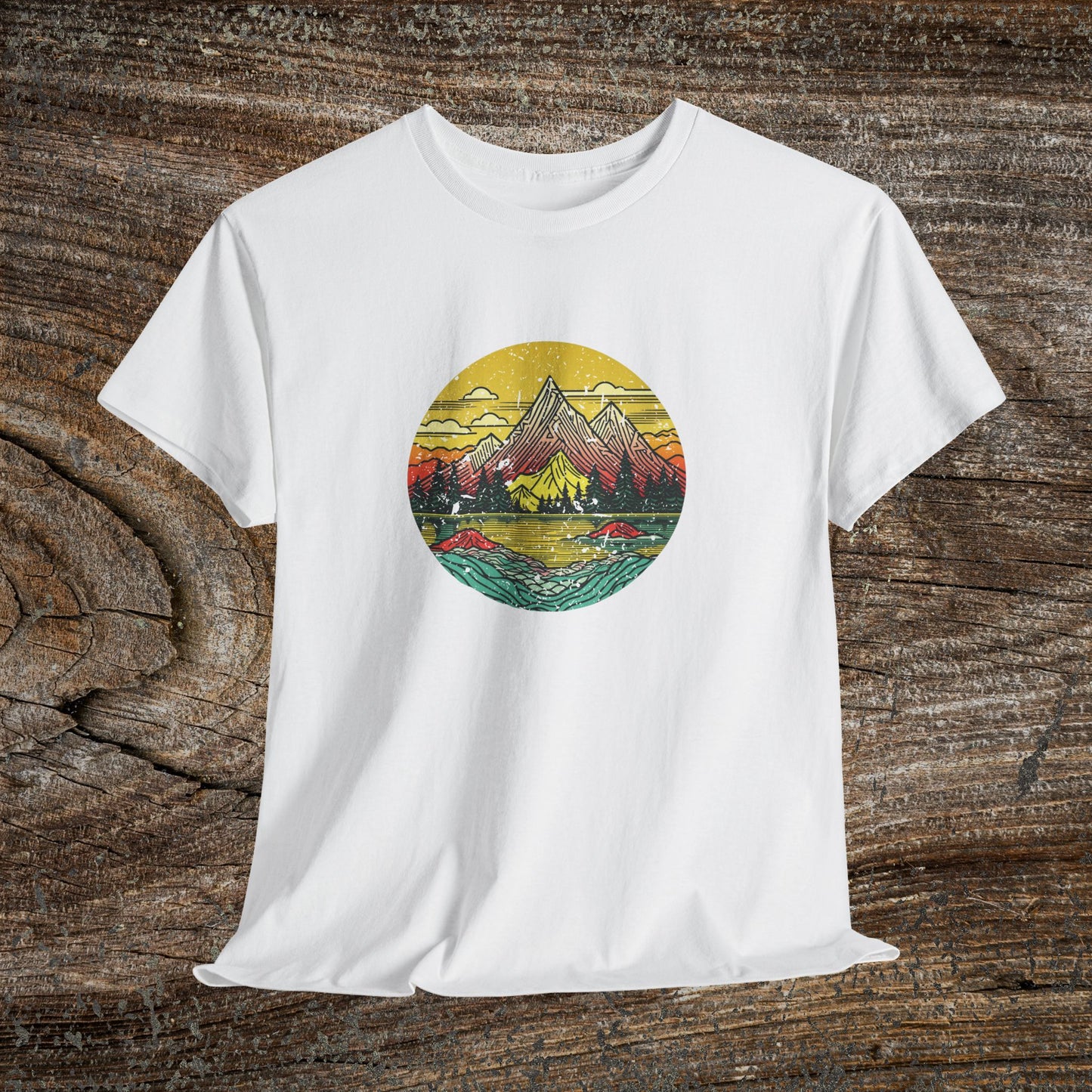 Retro Vintage Mountain Landscape TShirt - Nature Lover Gift