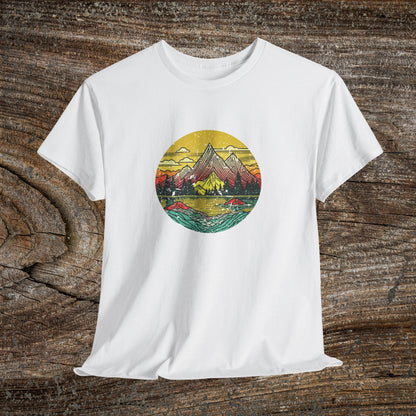 Retro Vintage Mountain Landscape TShirt - Nature Lover Gift