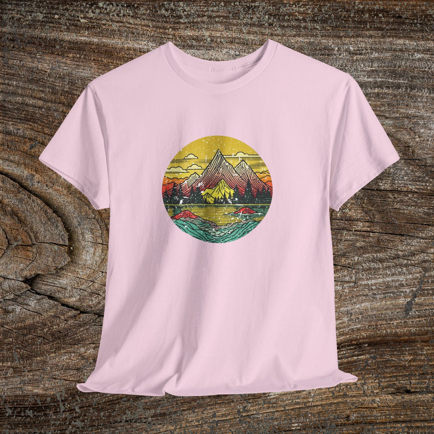 Retro Vintage Mountain Landscape TShirt - Nature Lover Gift