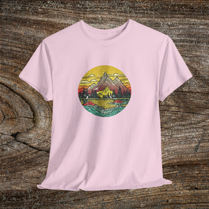 Retro Vintage Mountain Landscape TShirt - Nature Lover Gift