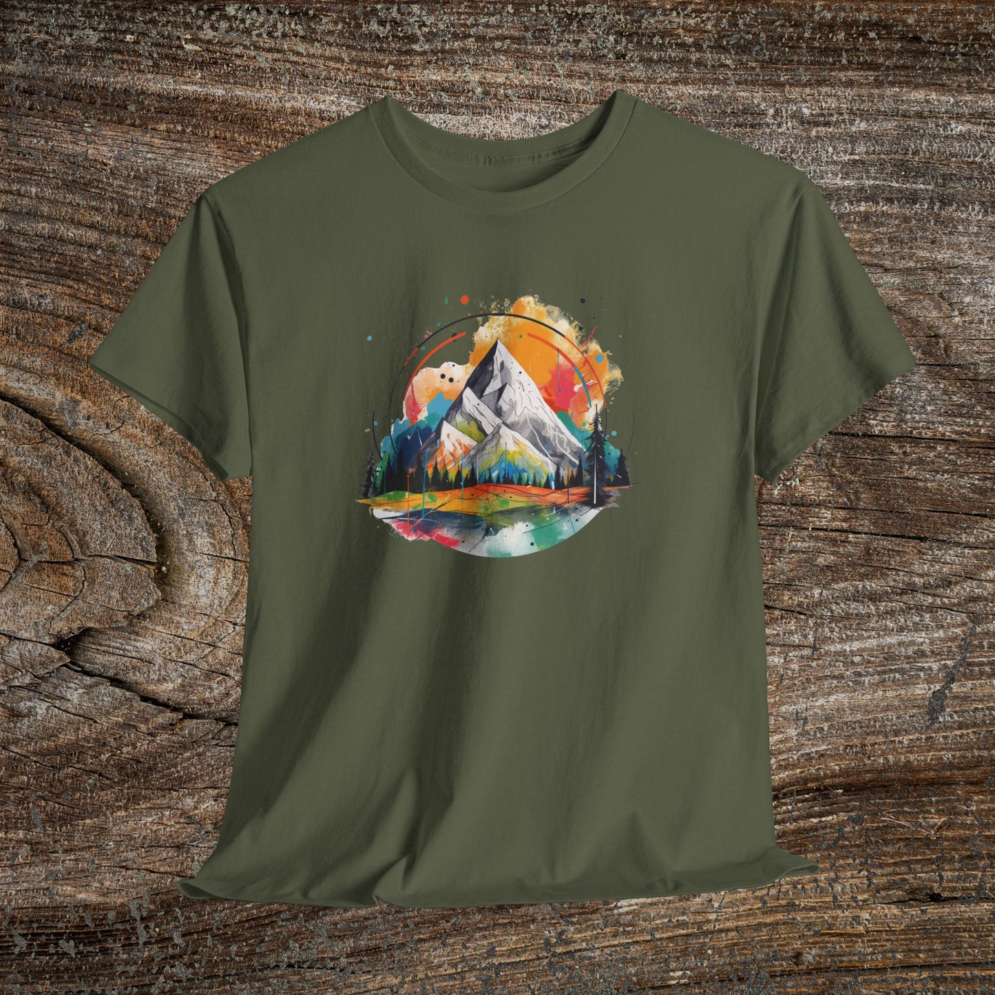 Retro Mountain T-Shirt — Vibrant Vintage Landscape Tee