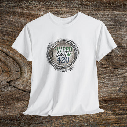 Grunge Weed 420 TShirt - "Weed Limit 420" - Retro Marijuana Stoner Gift