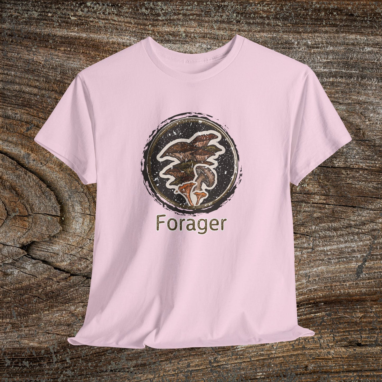 Foraging Mushroom Tee — Retro Grunge Forager Gift