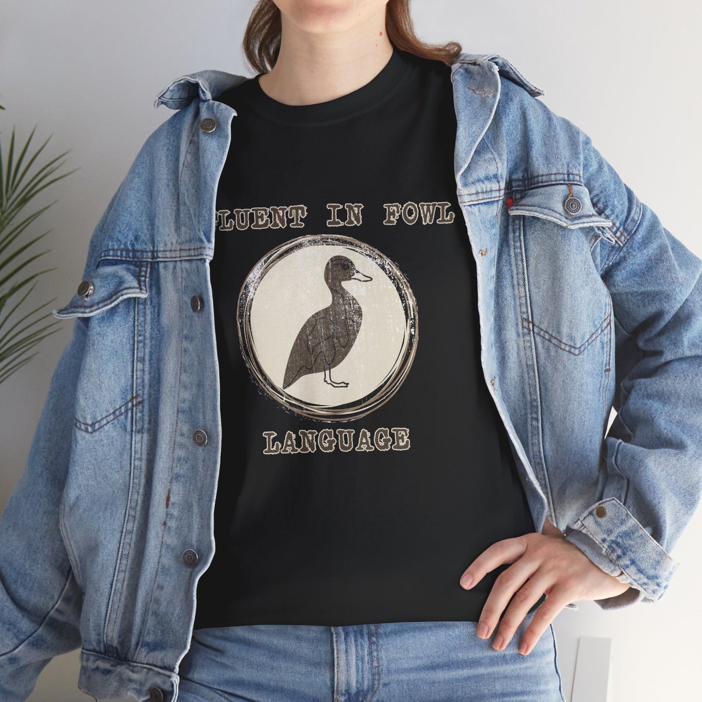 Retro Duck T-Shirt — "Fluent in Fowl Language"