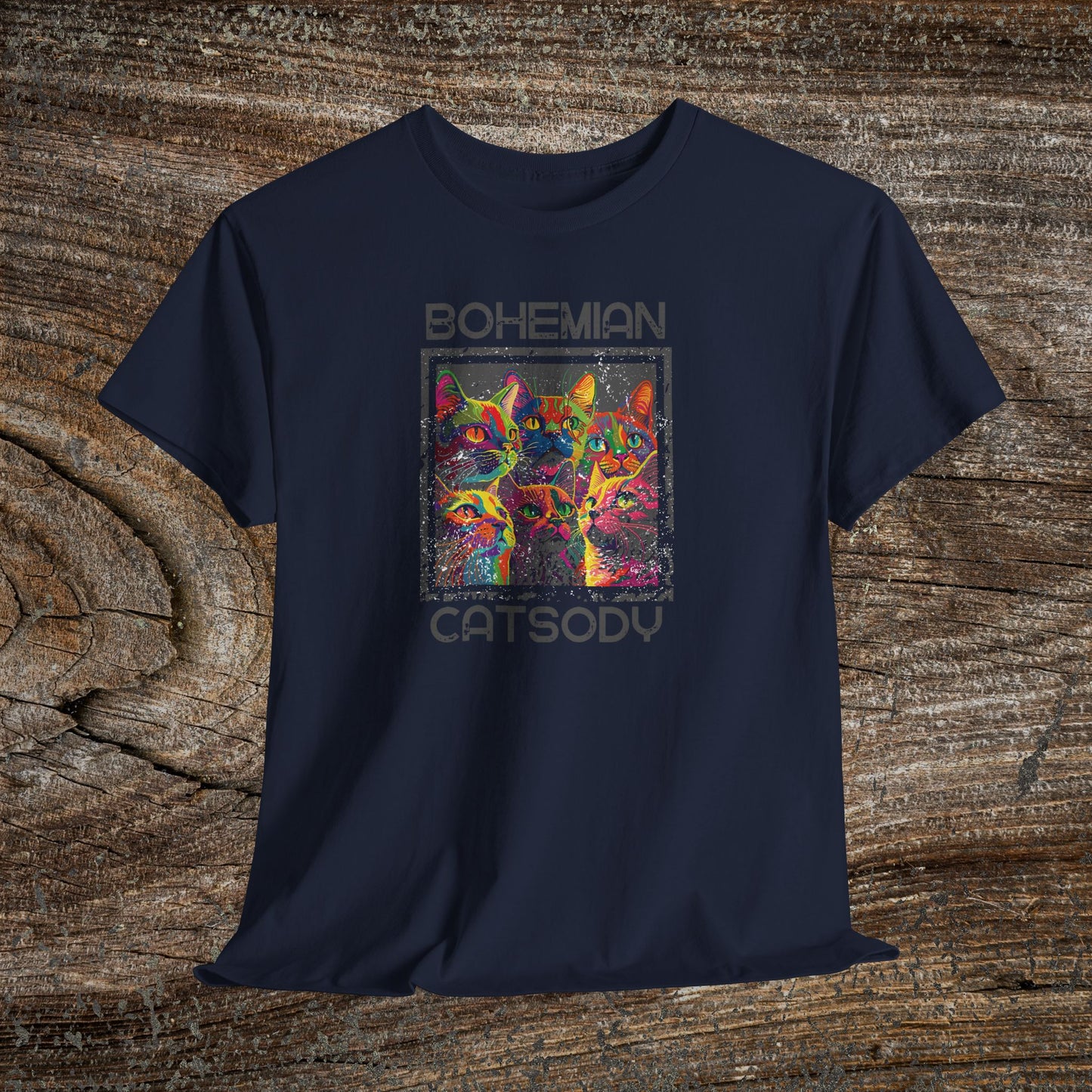 Retro Bohemian Catsody T-Shirt — Funny Vintage Cat Graphic Tee