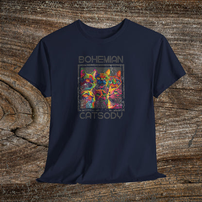 Retro Bohemian Catsody T-Shirt — Funny Vintage Cat Graphic Tee