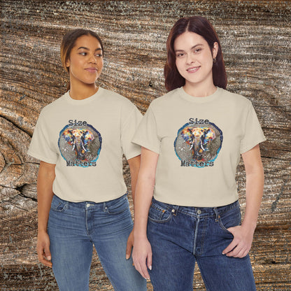 Grunge 'Size Matters' Elephant T-Shirt — Vintage Elephant Graphic Tee