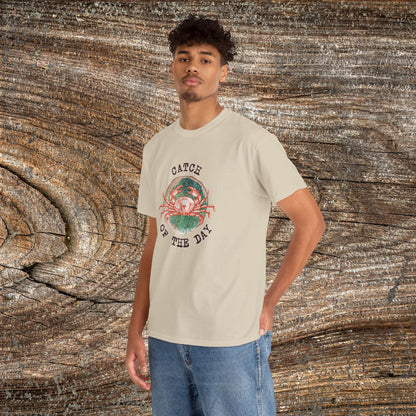 Grunge Retro Crab T-Shirt - 'Catch of the Day' - Grunge Fishing Shirt