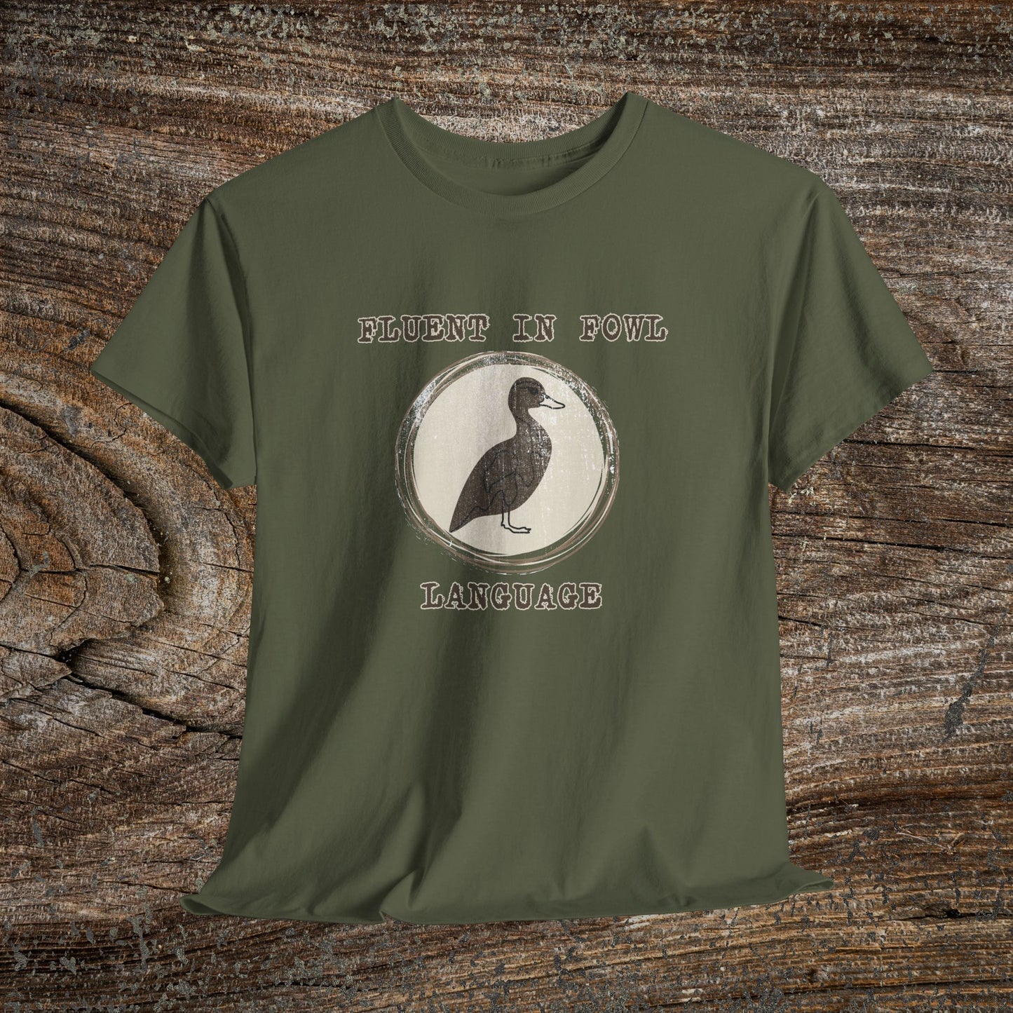 Retro Duck T-Shirt — "Fluent in Fowl Language"