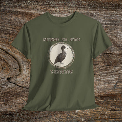 Retro Duck T-Shirt — "Fluent in Fowl Language"