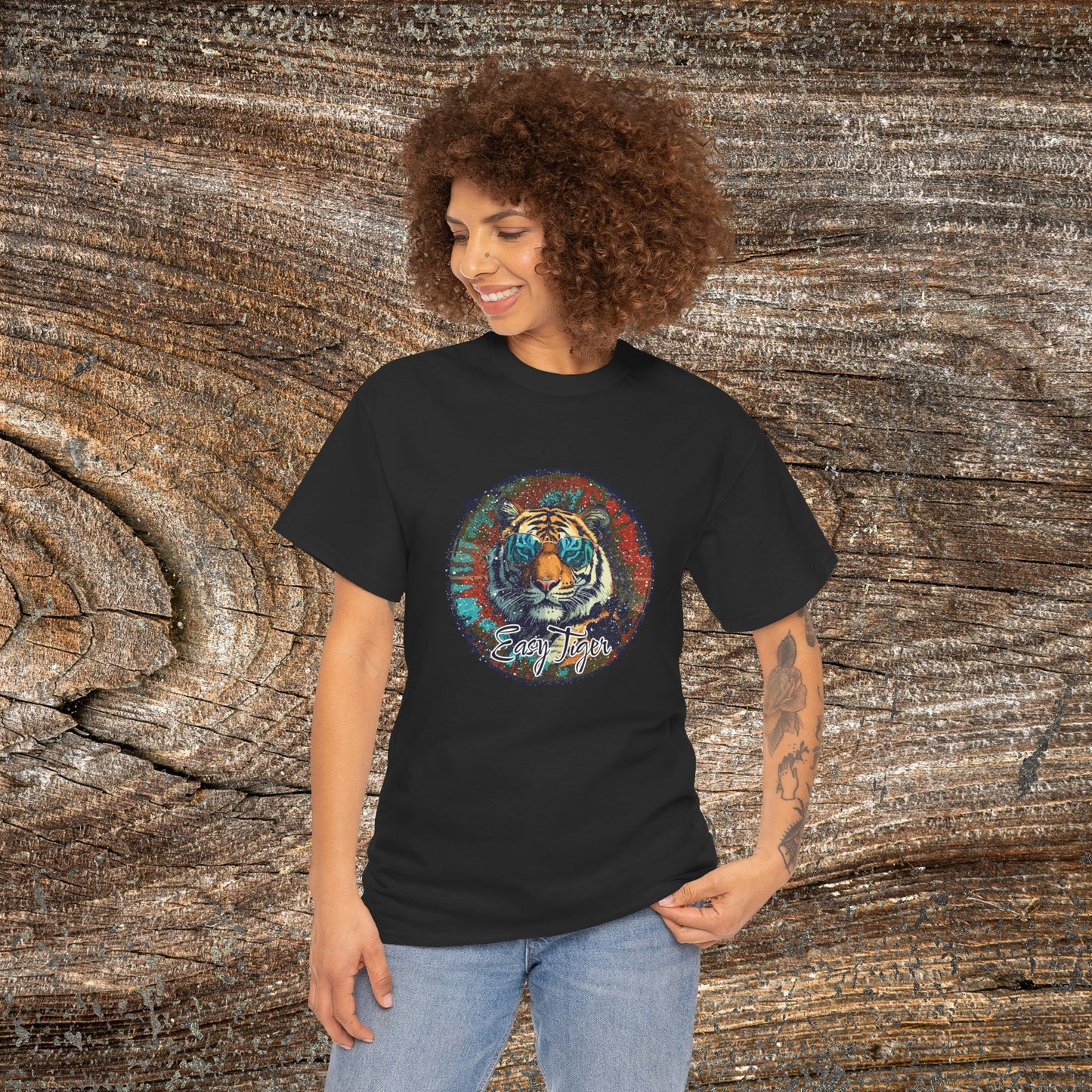 Retro Grunge 'Easy Tiger' T-Shirt — Vintage Tiger Tee
