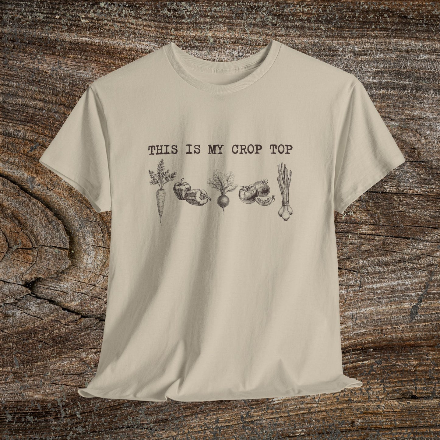 This Is My Crop Top Vegetable Rustic T-Shirt — Funny Farm Veggie Tee
