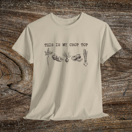 This Is My Crop Top Vegetable Rustic T-Shirt — Funny Farm Veggie Tee