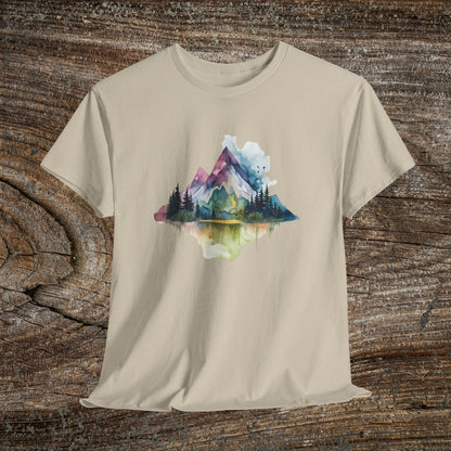 Watercolour Mountain Landscape TShirt - Nature Lover Shirt