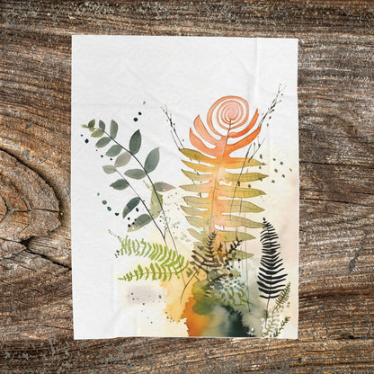 Watercolour Botanical Blanket — Soft Floral Abstract Throw