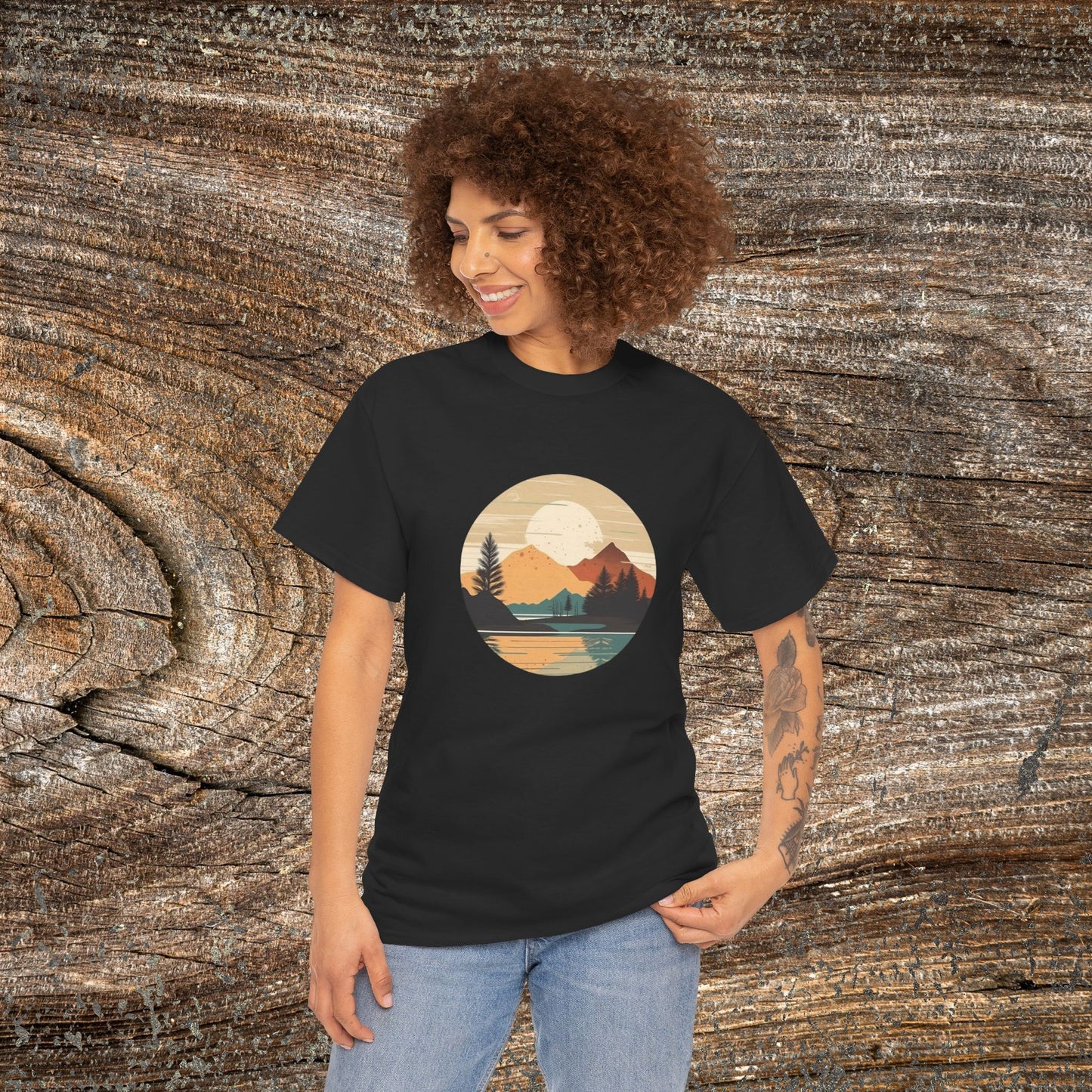 Rustic Mountain Landscape TShirt - Nature Lover Gift