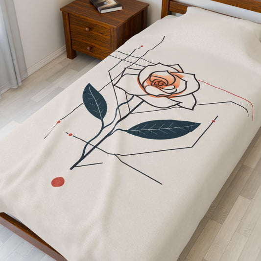 Vintage Rose Blanket — Cozy Retro Abstract Throw