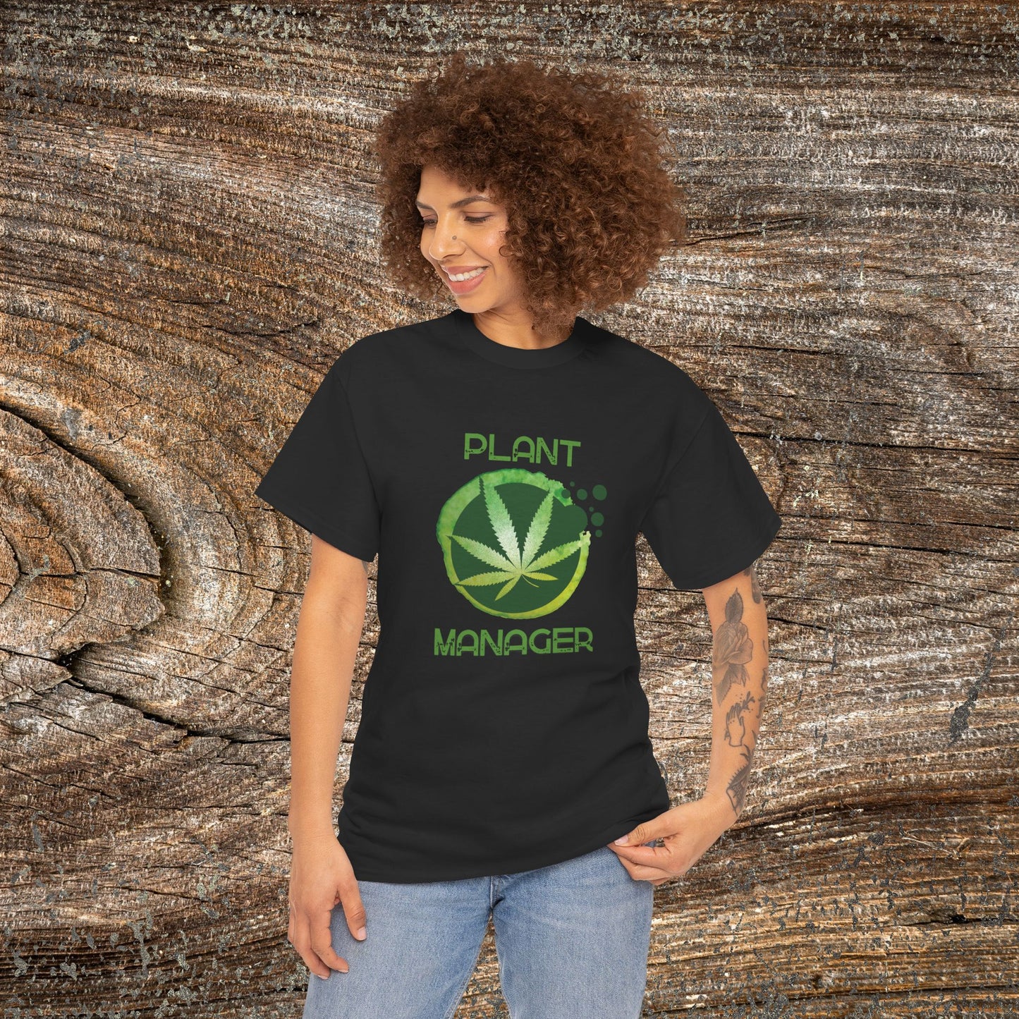 Grunge Weed 420 TShirt - "Plant Manager" - Retro Marijuana Stoner Gift