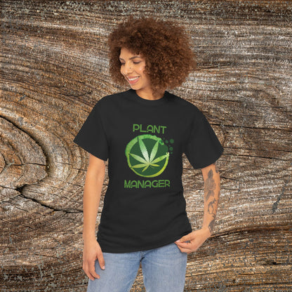 Grunge Weed 420 TShirt - "Plant Manager" - Retro Marijuana Stoner Gift