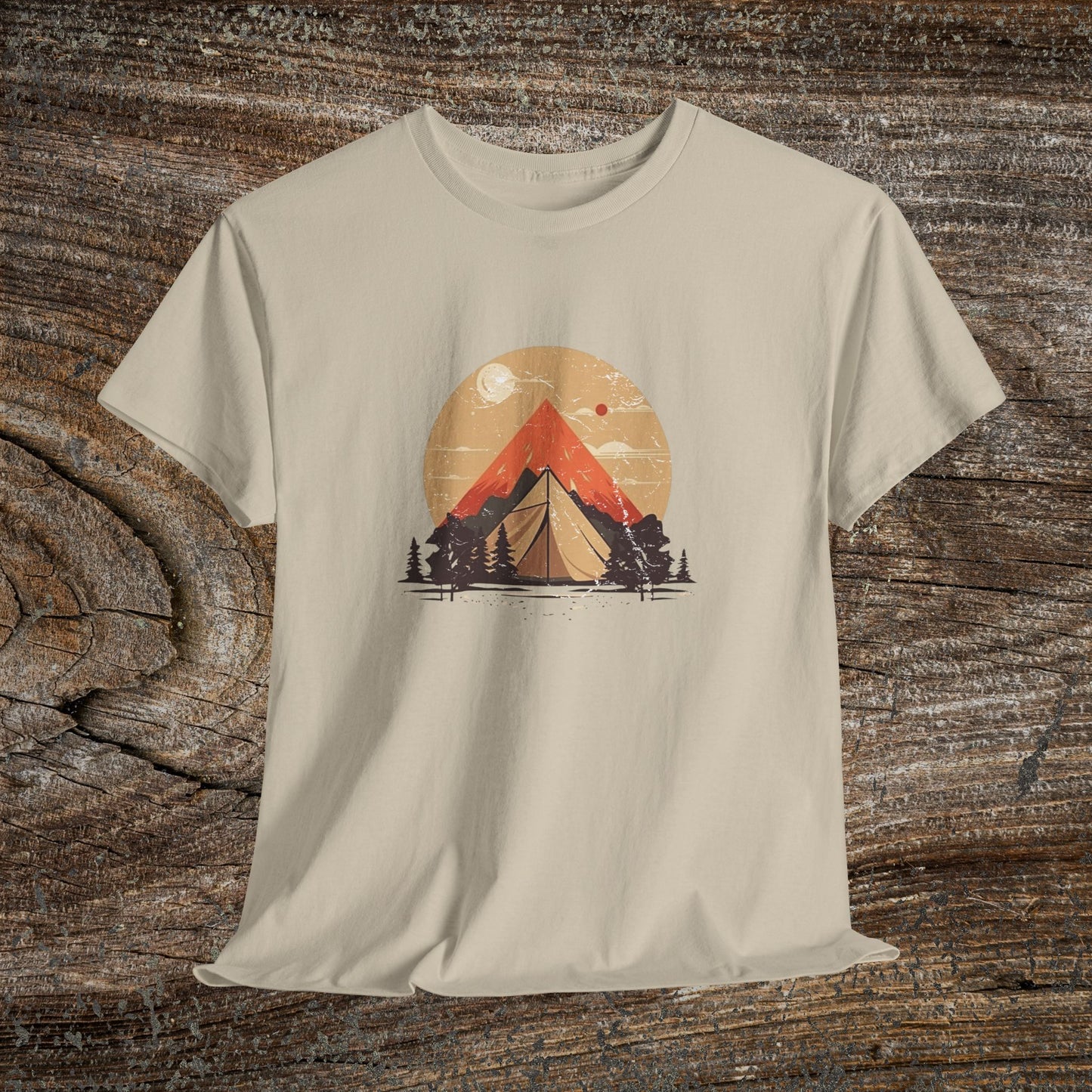 Camping Sunset T-Shirt — Mountain Tent Adventure Tee