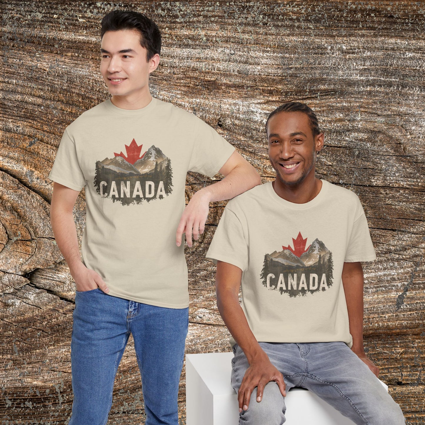 Rustic Canadian Landscape T-Shirt — Distressed Canada Tee
