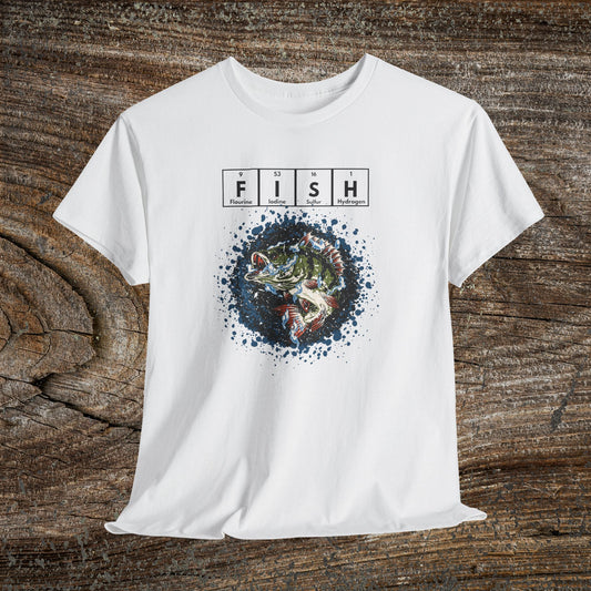 Grunge Bass Fish T-Shirt — Fishing Gift Tee
