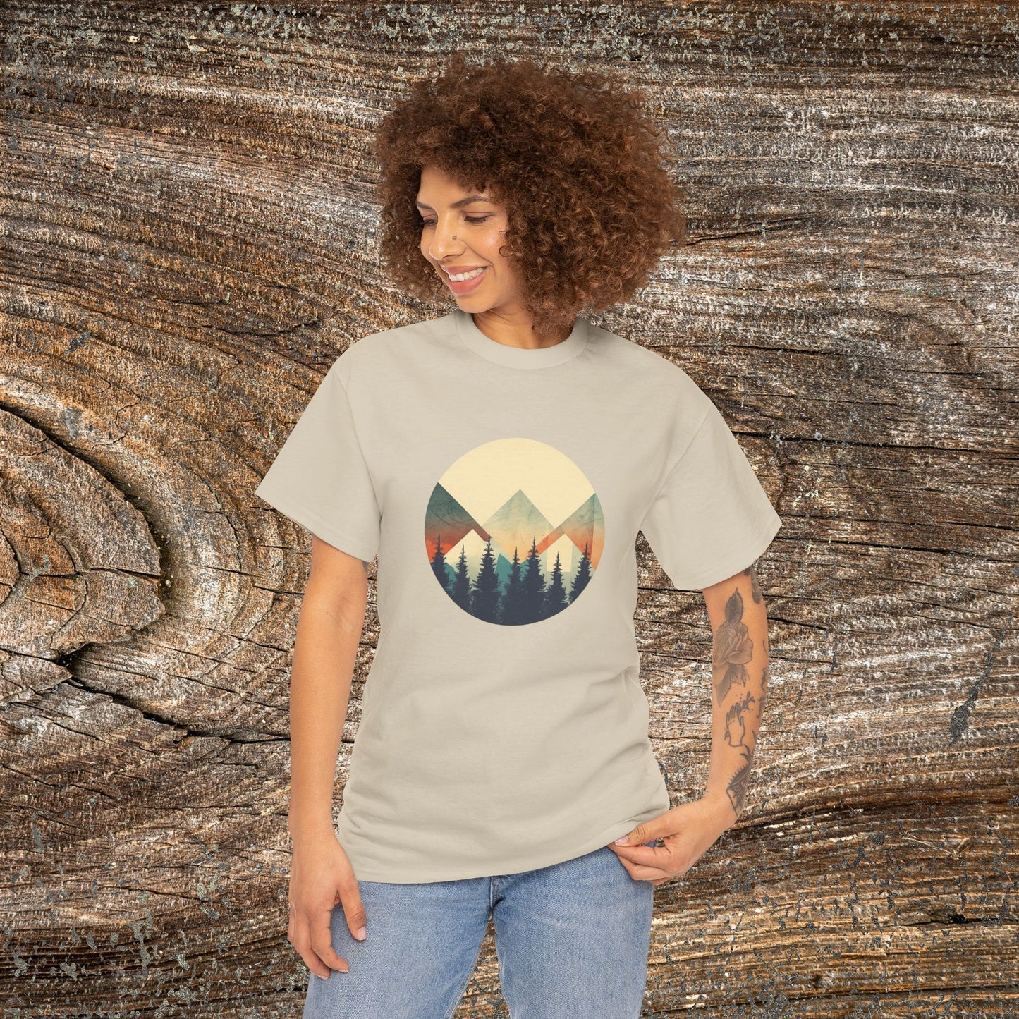 Vintage Mountain Landscape TShirt - Nature Lover Gift